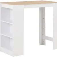 Tavolo da Bar con Ripiano Bianco 110x50x103 cm cod mxl 13123