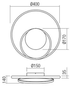 Redo 01-1789 - Lampada da parete LED dimmerabile TORSION LED/27W/230V bianca
