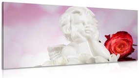 Stampa su tela – Angelo con rosa
