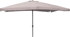 Ombrellone da Giardino 3x4 m Copertura in Poliestere Struttura in Acciaio Écru Cuba...