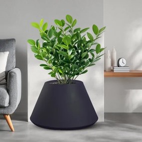 Vaso in resina da esterno interno tondo conico d.60x35h Stromboli Antracite