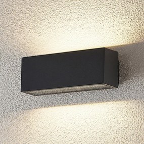 Lucande Applique da esterni LED Oliver grigio scuro, 18 cm