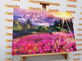 Quadro su tela – Dipinto a olio paesaggistico colorato