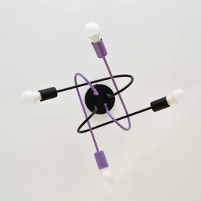 Lampadario a plafone OXFORD 4xE27/15W/230V nero/viola
