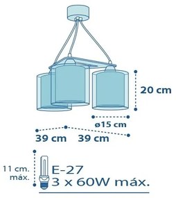 Dalber D-60614 - Lampadario per bambini POLICE 3xE27/60W/230V