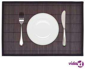 vidaXL Tovagliette in Bambù 6 pz 30 x 45 cm Marrone Scuro