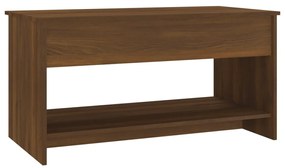 Tavolino salotto rovere marrone 102x50x52,5cm legno multistrato