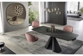 Tavolo da cucina allungabile 200 cm piano grčs porcellanato Nero OSTUNI