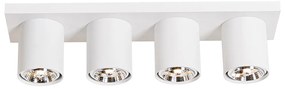 Faretto da soffitto moderno bianco 4 luci - Tubo