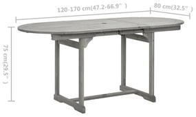 Tavolo da Pranzo per Esterni (120-170)x80x75 cm Massello Acacia