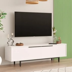 Mobile TV Con Piedini In Ferro 2 Ante Frontali 160x36x45 Ocean Bianco