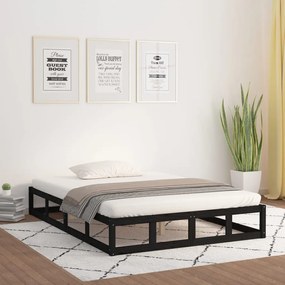 Giroletto Nero 180x200 Cm Super King İn Legno Massello /
