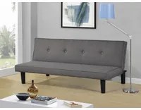 Divano tre posti moderno, reclinabile a letto, lino grigio 166cm Sicorage Elian