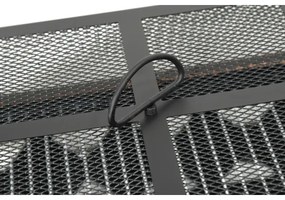 Griglia portatile a legna con griglia nera/patinata