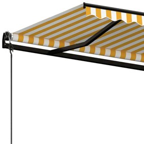 Tenda da Sole Retrattile Automatica 500x350 cm Gialla e Bianca