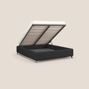 Sara sommier con giroletto contenitore in tessuto impermeabile T02 nero