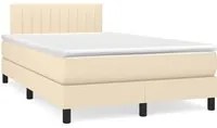 Letto a Molle con Materasso e LED Crema 120x190 cm in Tessuto 3270058