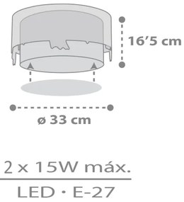 Dalber 61276 - Plafoniera per bambini LOVING DEER 2xE27/15W/230V