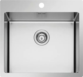Lavello sopratop 1 vasca in inox argento PYRAMIS Istros L 51 x L 55 cm
