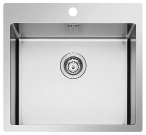 Lavello sopratop 1 vasca PYRAMIS Istros inox L 51 x L 55 cm argento