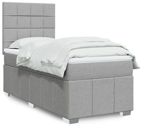 Giroletto A Molle Con Materasso Grigio Chiaro100x200 Cm Tessuto /