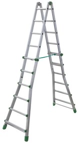 Scala telescopica FACAL Euro Briko in alluminio 6 + 6 gradini portata massima 150 kg EN 131 per lavori fino a 6.6 m