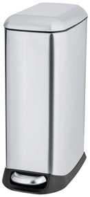 Cestino per la spazzatura color argento opaco in acciaio inox con pedale 12 l Design – Wenko