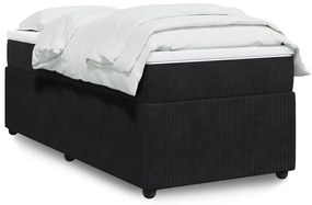 Giroletto A Molle Con Materasso Nero 80x200 Cm İn Velluto /