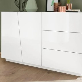 Mobile credenza VEGA L 140.9 x H 86 P 43 cm bianco lucido