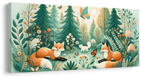 Quadro su tela – Volpi e farfalle nella natura