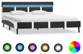 Giroletto Con Led Senza Materasso Grigio Similpelle 140x200 Cm /