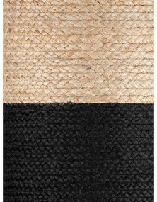 Poggiapiedi nero e colore naturale Juta Gold Black – Hanse Home