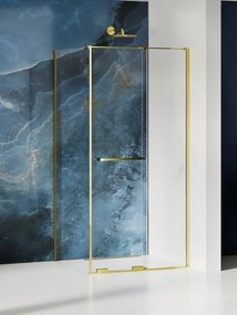 New Trendy Smart Light Gold box doccia 120x100 cm rettangolare oro lucida/vetro trasparente EXK-6696