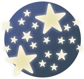 Pezzi in plastica fosforescenti con adesivo - stelle