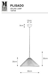 Markslöjd 108709 - Lampadario a sospensione con filo PLISADO 1xE27/40W/230V diametro 50 cm grigio