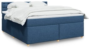 Giroletto A Molle Con Materasso Blu 180x200 Cm İn Tessuto /