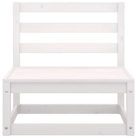 Set divani da giardino 5 pz bianco in legno massello di pino