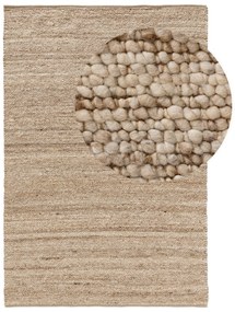 benuta Pure Tappeto di lana Finn Beige 100x150 cm - Tappeto fibra naturale