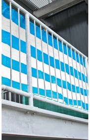 Schermo protettivo per balcone in plastica bianco e blu 500x90 cm - Garden Pleasure