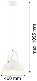 Argon 8284 - Lampadario a sospensione con filo DAKOTA 1xE27/15W/230V bianco