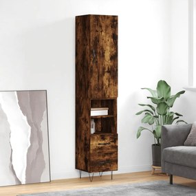 Credenza Rovere Fumo 34,5x34x180 Cm İn Legno Multistrato /