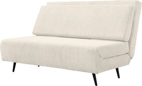 Divano letto in velluto a coste color crema 140 cm Mallory - Støraa