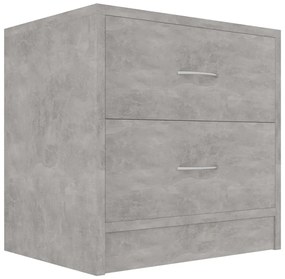 Comodino Grigio Cemento 40x30x40 cm in Legno Multistrato