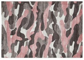 Tappeto 200x300 cm Camouflage grigio e rosa