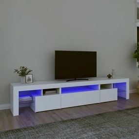 Mobile Porta Tv Con Luci Led Bianco 215x36,5x40 Cm /