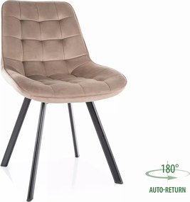 Sedia Monti Velvet in velluto beige scuro – 51x44x88 cm
