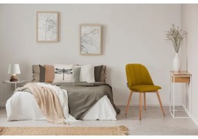 Sedia da pranzo BAKERI 86x48 cm giallo/faggio