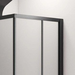 Kamalu - box doccia 100x130 telaio nero vetro opaco | kf1000b