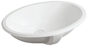 Lavabo da appoggio Nevada ovale piletta non inclusa in ceramica L 58 x H 22 x P 43.5 cm bianco piletta non inclusa