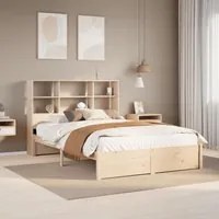 Letto Libreria senza Materasso 140x200 cm in Legno di Pino 3322393